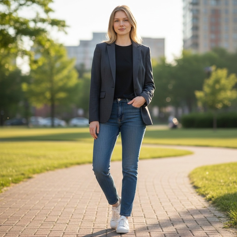 Tahari Blazer Women 6 Navy Blue Preppy Old Money Feminine‎